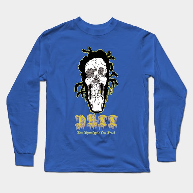 Skull Eddie Gold Long Sleeve T-Shirt by PattComic